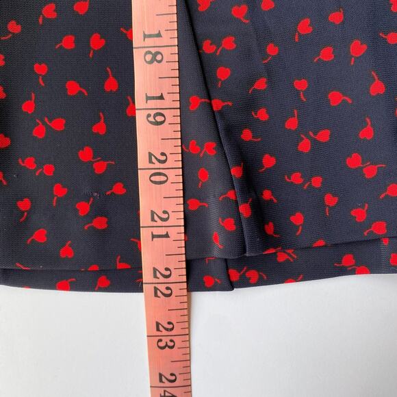 NEW Talbots Navy Cherry Heart Mini Skirt Size 2 Romantic Valentine's Day - Picture 9 of 11